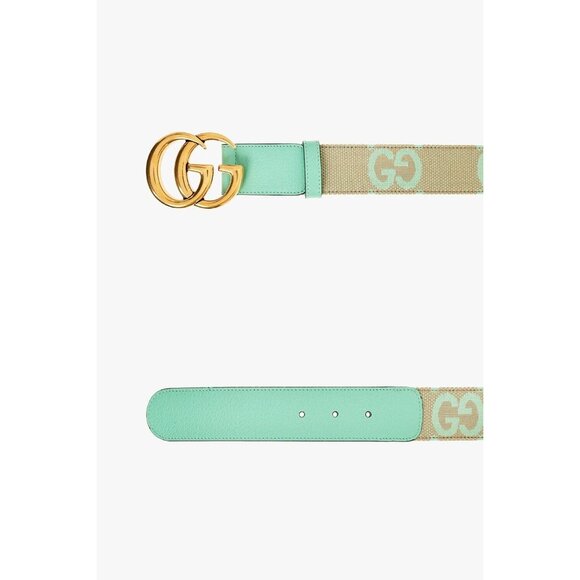 NEW Gucci GG Marmont Jumbo GG Belt Beige/Mint Size 85 inch 34 In main image 7